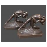 Signed Frankart Art Deco Nude Bookends