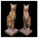 Two Sarsaparilla Art Deco Figural Cat Bookends
