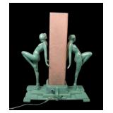 1929 Frankart Roman Green L222 Deco Table Lamp