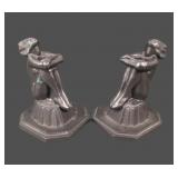 1928 Frankart  Art Deco Sitting Nude Candlesticks
