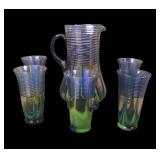 Czech/ Kralik Art Deco Six Piece Pitcher Set