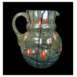 Czech/ Kralik Art Deco Uranium Threaded Pitcher