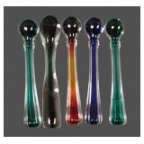 Five Morgantown Glass Filament Cocktail Muddlers