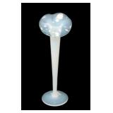 Fry Foval # 832 Opalescent /Jade Trim JIP Vase