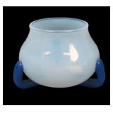 Fry Foval Opalescent/ Blue Delft Ftd Violet Vase