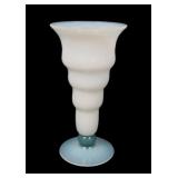 Fry Foval # 830 Opalescent/ Jade Green Vase