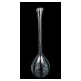 Fry Art Glass Black/ Crystal Stripe Swung Vase