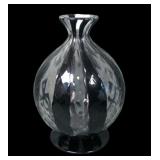 Fry Glass Crystal/ Black Stripe/ Ftd Bulbous Vase