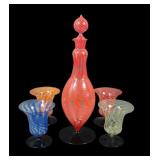Deco Bimini Fritz Lampl Five Piece Decanter Set