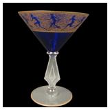 Morgantown Ritz Blue Faun Etched Moderne Champagne