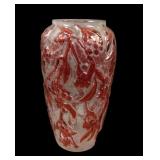 Consolidated Ruby Stain/ Crystal Bittersweet Vase