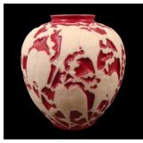 Consolidated Reverse Ruby/ Custard Lovebirds Vase