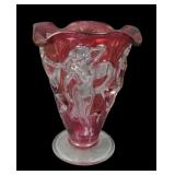 Consolidated Rev. Ruby Stain Dancing Nymphs Vase