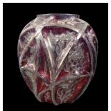 Consolidated Large Ruby/ Crystal Line 700 Vase