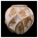 Consolidated Glass Milk Glass/ Gold- Line 700 Vase