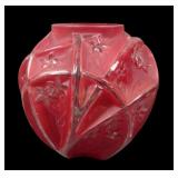 Consolidated Glass Red/Crystal Line 700 Vase