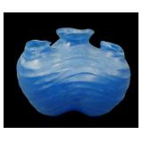 Consolidated Glass Reuben Blue Nasturtium Vase