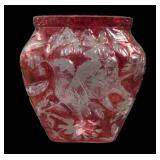 Consolidated Reverse Ruby Chickadee Pillow Vase