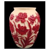 Consolidated Custard / Ruby Stain "Le Fleur" Vase