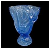 Consolidated Dk Blue/ Crysal Line 700 Fan Vase