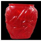 Consolidated Glass Red Seagulls Pillow Vase