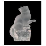 Lalique Crystal Frosted Cat "Raised Paw" Figure
