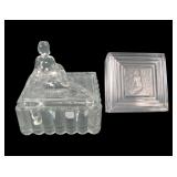 Two Art Deco Covered Vanity Boxes