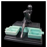 Marked Frankart Art Deco Nude Smoking Set