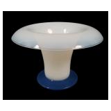 Fry Foval Art Glass Opal/Delft Blue Sweet Pea Vase