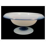 Fry Foval Opal/ Delft Blue Rolled Rim Ftd Bowl