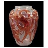Consolidated Crystal /Ruby Dancing Nymphs Vase