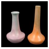 Two Muncie Art Pottery Bottle Shape Vases