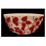 Consolidated Ruby Stain/ Custard Olive Vase