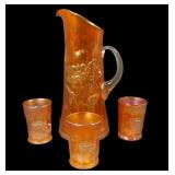 N"Wood Marigold Oriental Poppy Tankard & 3 Tumbrs
