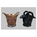 Two Dugan Handled Baketweave Handled Baskets