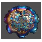N'Wood Electric Purple Grape & Cable Ruffled Bowl