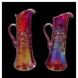 2 Red  ACGA Fenton Morning Glory Souvenir Pitchers