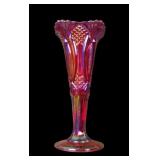 Mosser/ Rosso Red iridised Diamond Ftd Vase