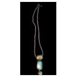 Native American Sterling Beaded Turquoise Necklace