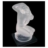 Signed Lalique "Floreal" Kneeling Nude Figure