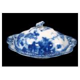 Maddock & Son Flow Blue "Virigina" Covered Server