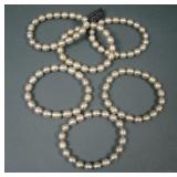 Six Honora Cultured Pearl Ringed Stretch Bracelets