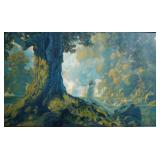 Original maxfiel Parrish "Dreaming" Framed Litho