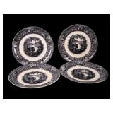 4 PW & Co.Transfer Ware "Washington Vase" Plates