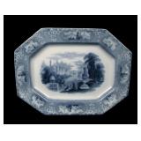 J.F & Co Flow Blue Transfer Ware "Medina" Platter