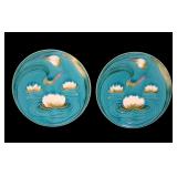 Black Forest Art Potter Majolica Water Lily Plates