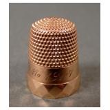 Victorian 10k Gold Monogrammed # 8 Thimble