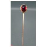 Marked 14k Victorian Cabachon Ruby Stick Pin
