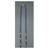 Ladies Lapis and Gold Filled Beaded Necklace