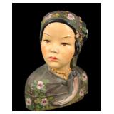 1923 Joe Celona Asian Female Chalkware Bust
